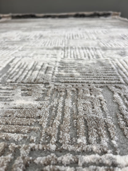 Pattern 9529 Grey Beige Area Rug